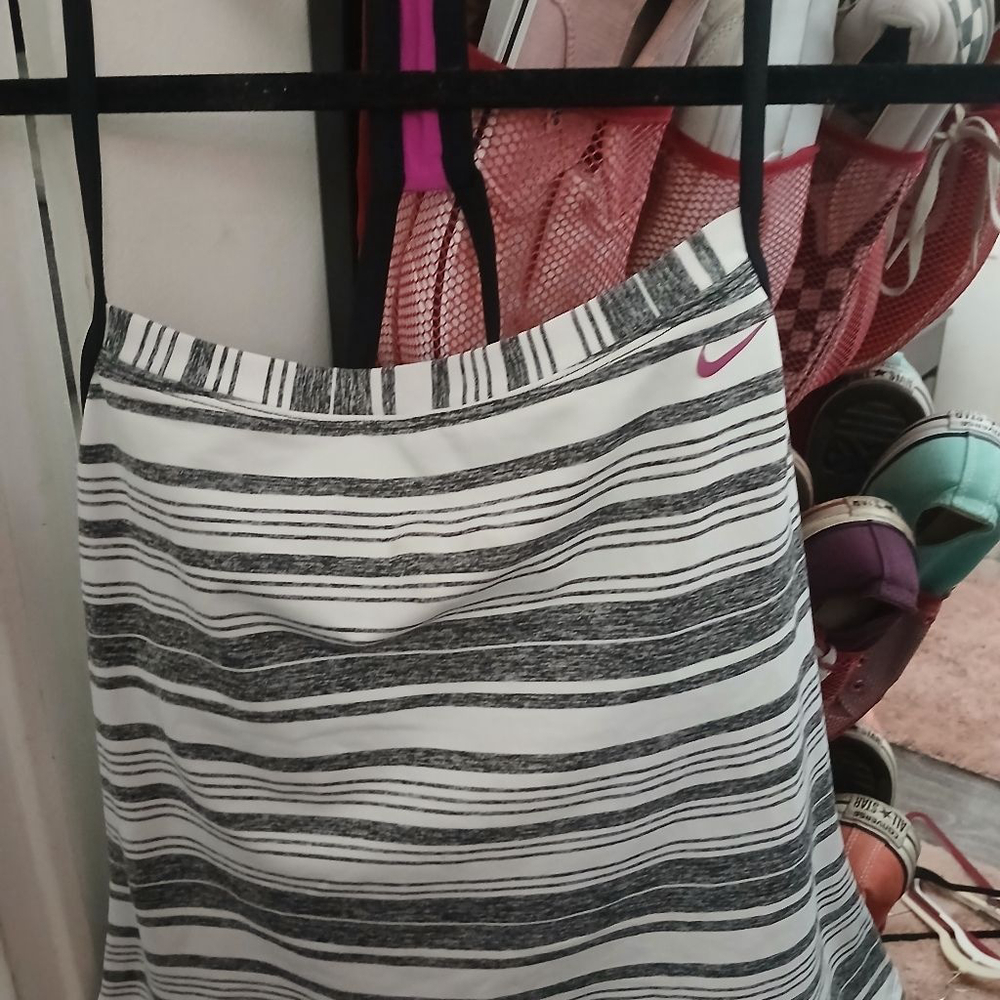 Women's Nike Striped Sports Bra S White Gray
